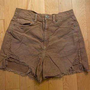 American Eagle tan/brown/cream ripped shorts